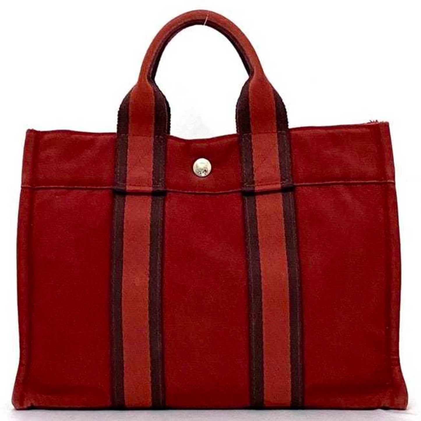 Hermes Red Color Canvas Handbag ( )