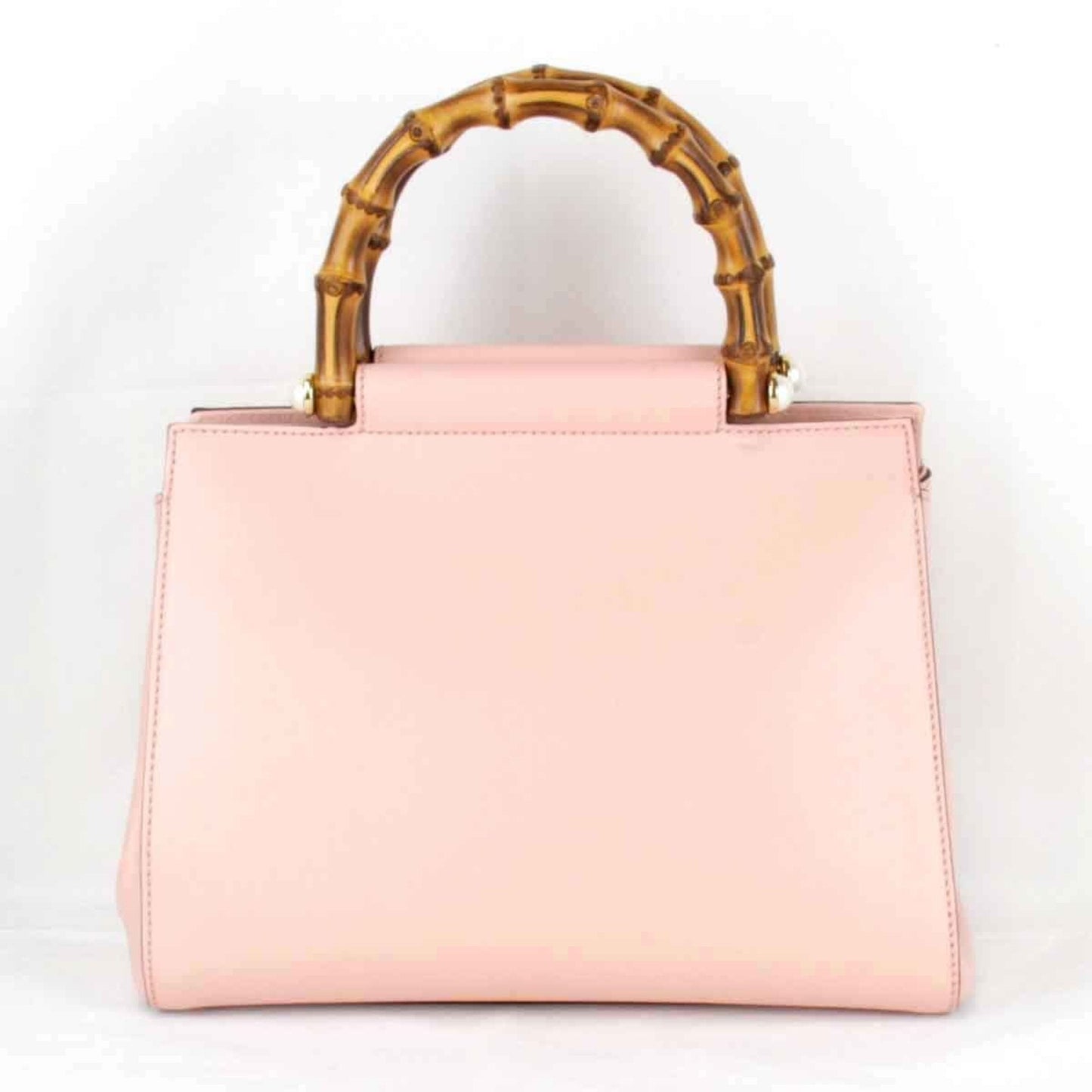 Gucci Bamboo Pink Leather Handbag ( )