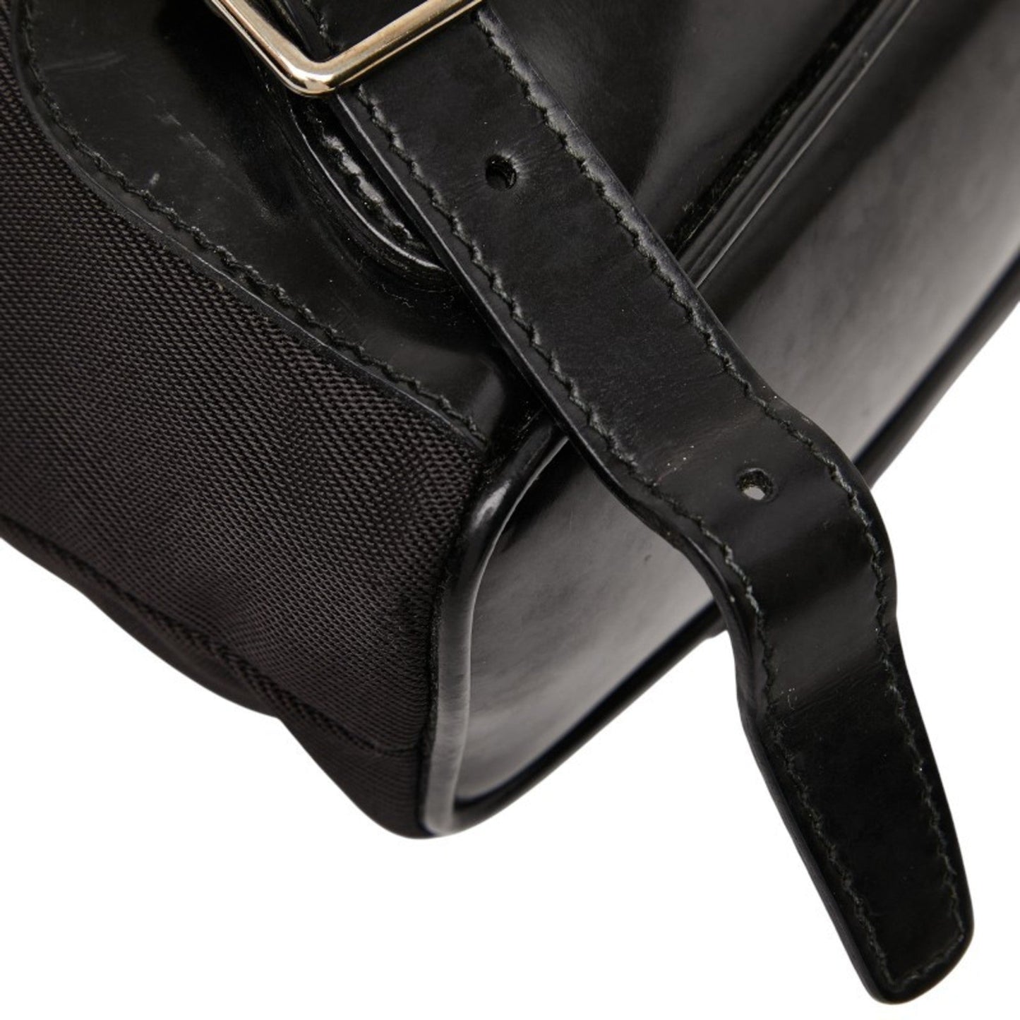 Gucci Black Nylon Leather Backpack ( )