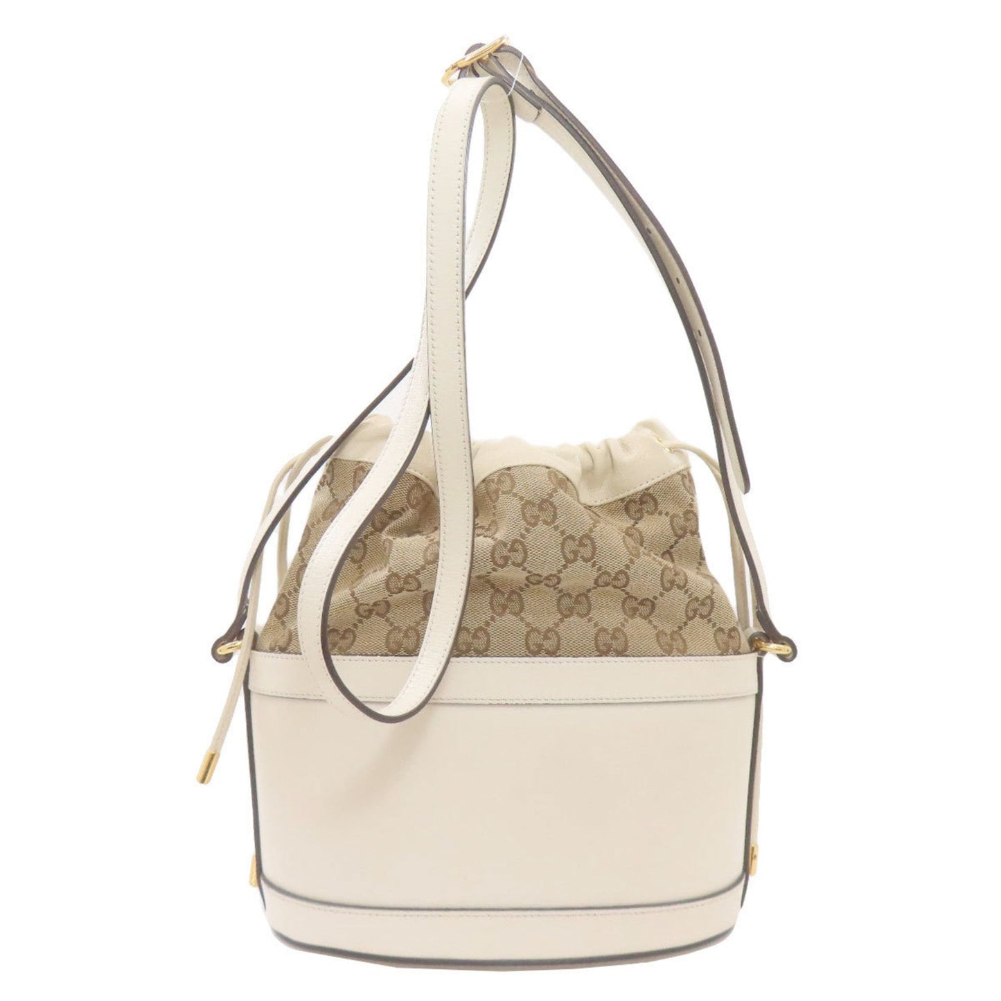 Gucci Horsebit Brown White Gg Canvas Shoulder Bag ( )