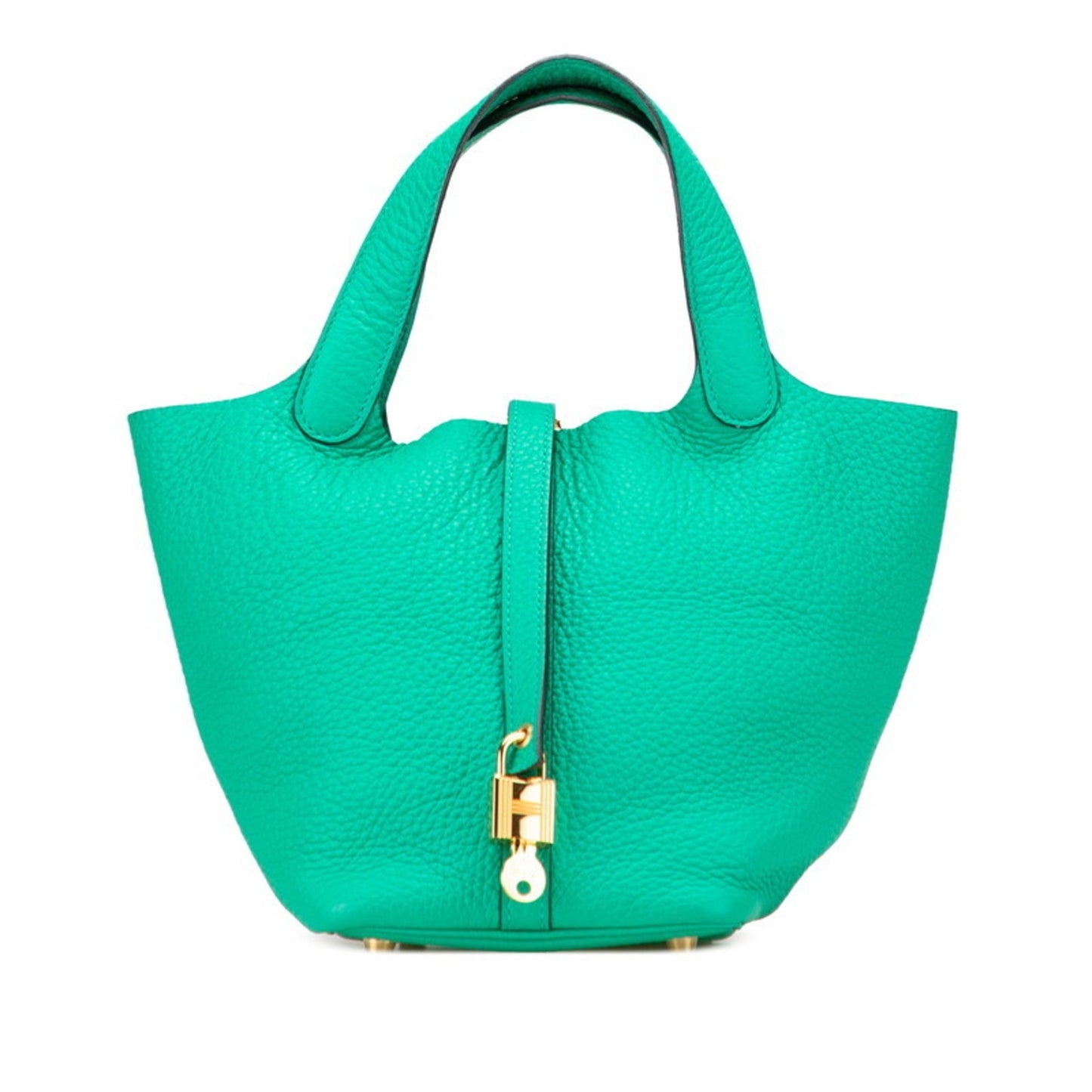 Hermes Picotin Green Taurillon Clemence Leather Handbag ( )