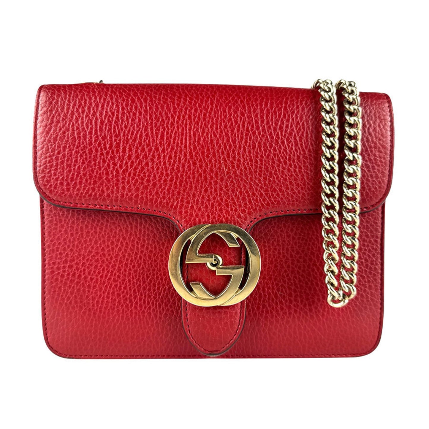 Gucci Red Color Leather Shoulder Bag ( )