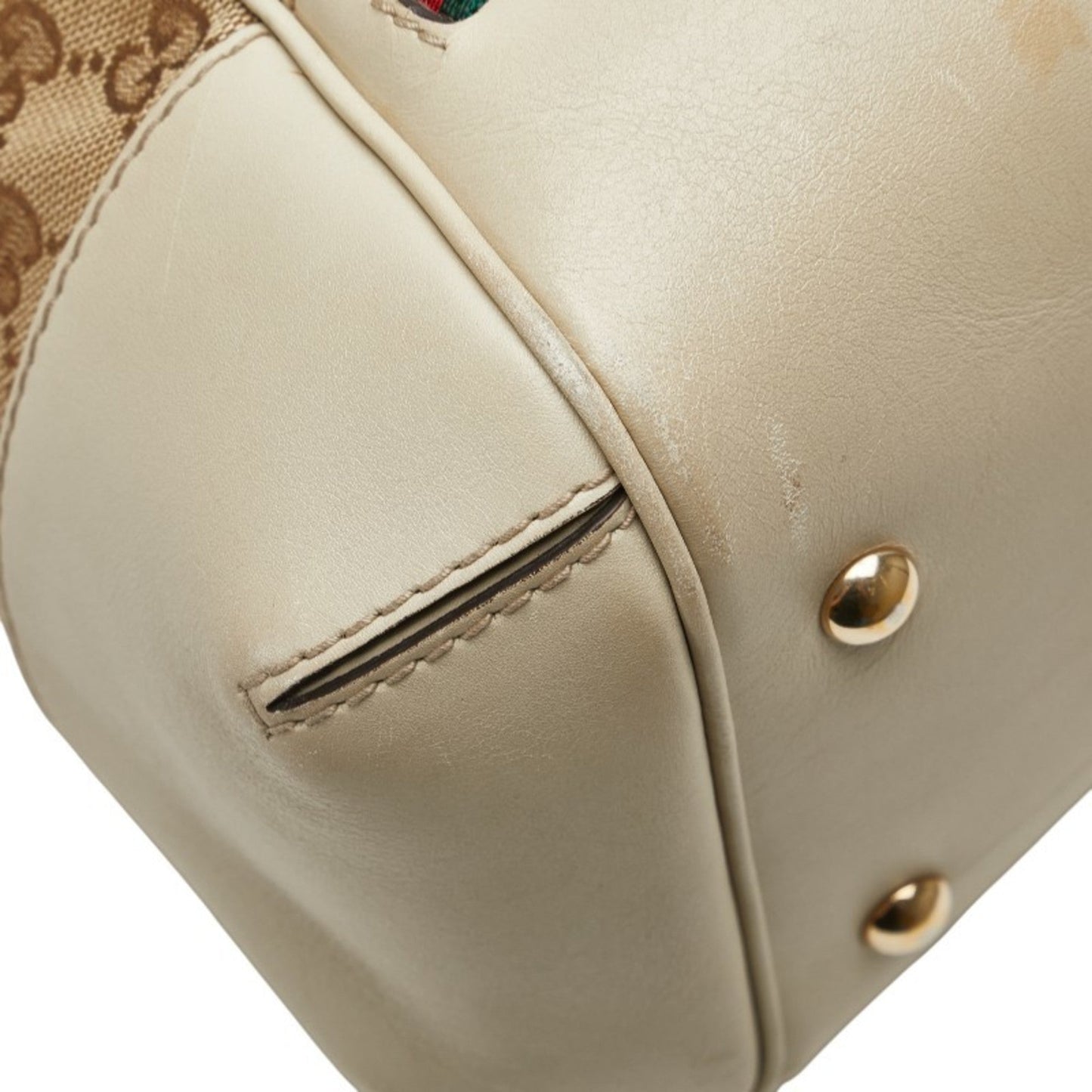 Gucci Gg Canvas Beige Gg Canvas Leather Shoulder Bag Tote Bag ( )