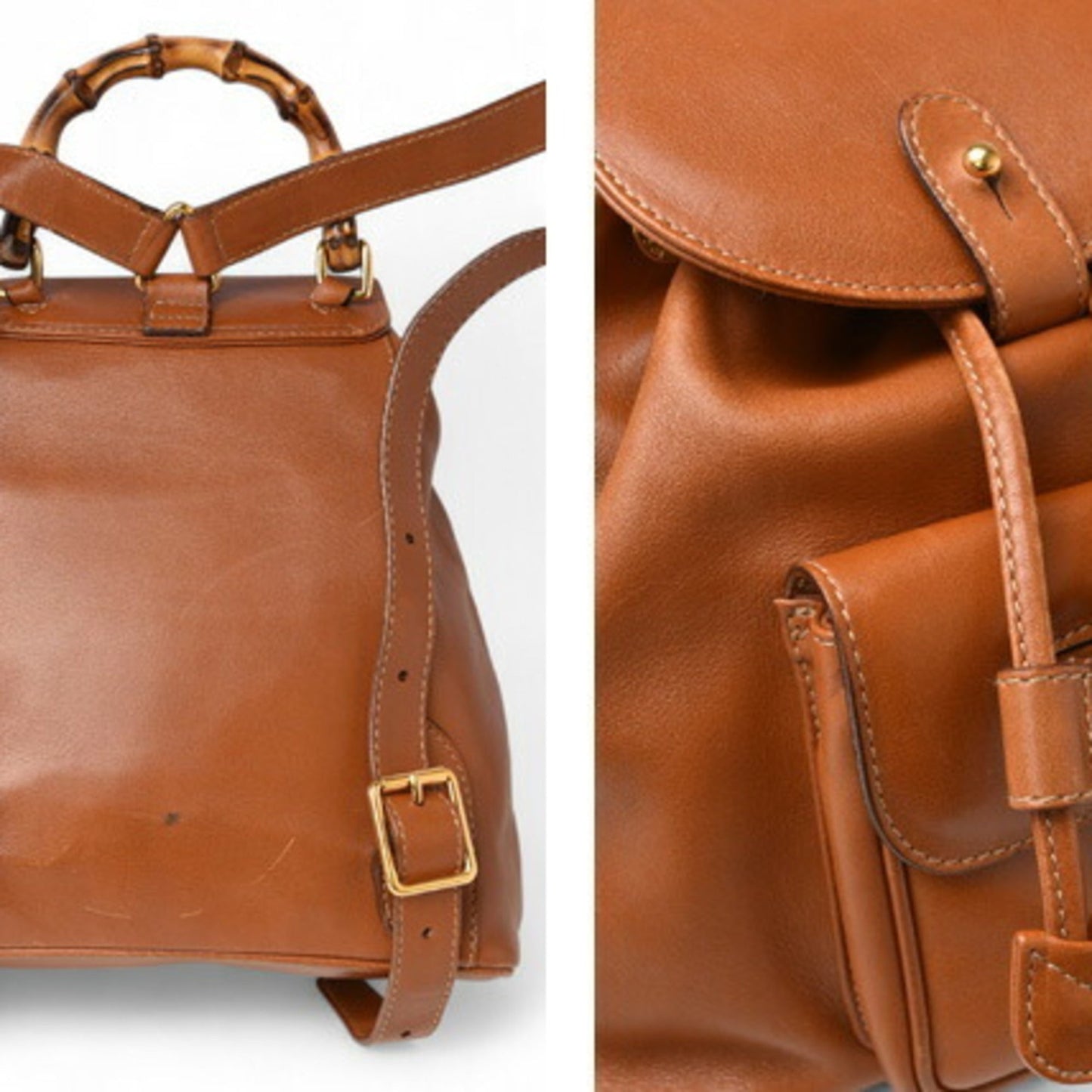 Gucci Brown Leather Backpack ( )