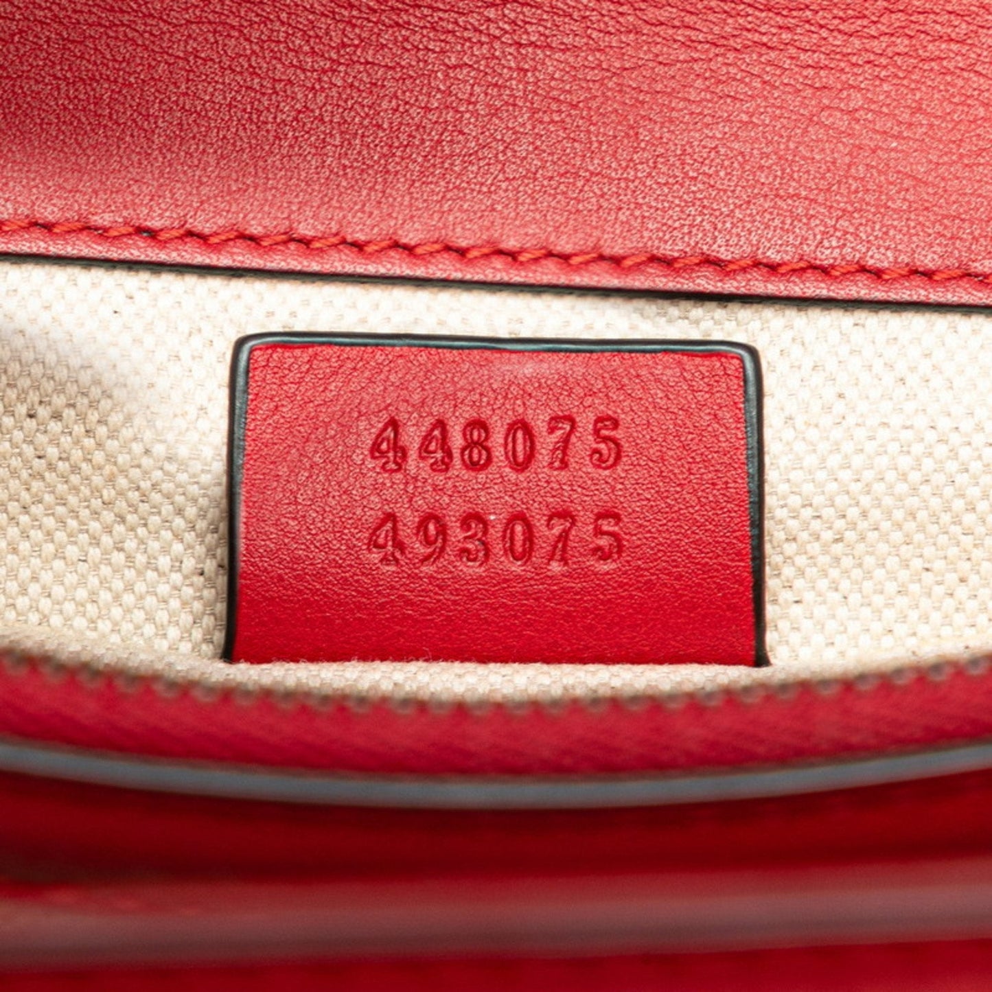 Gucci Red Color Leather Handbag Shoulder Bag ( )