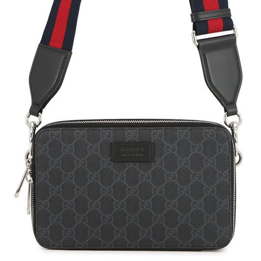 Gucci Black Gg Supreme Leather Shoulder Bag ( )