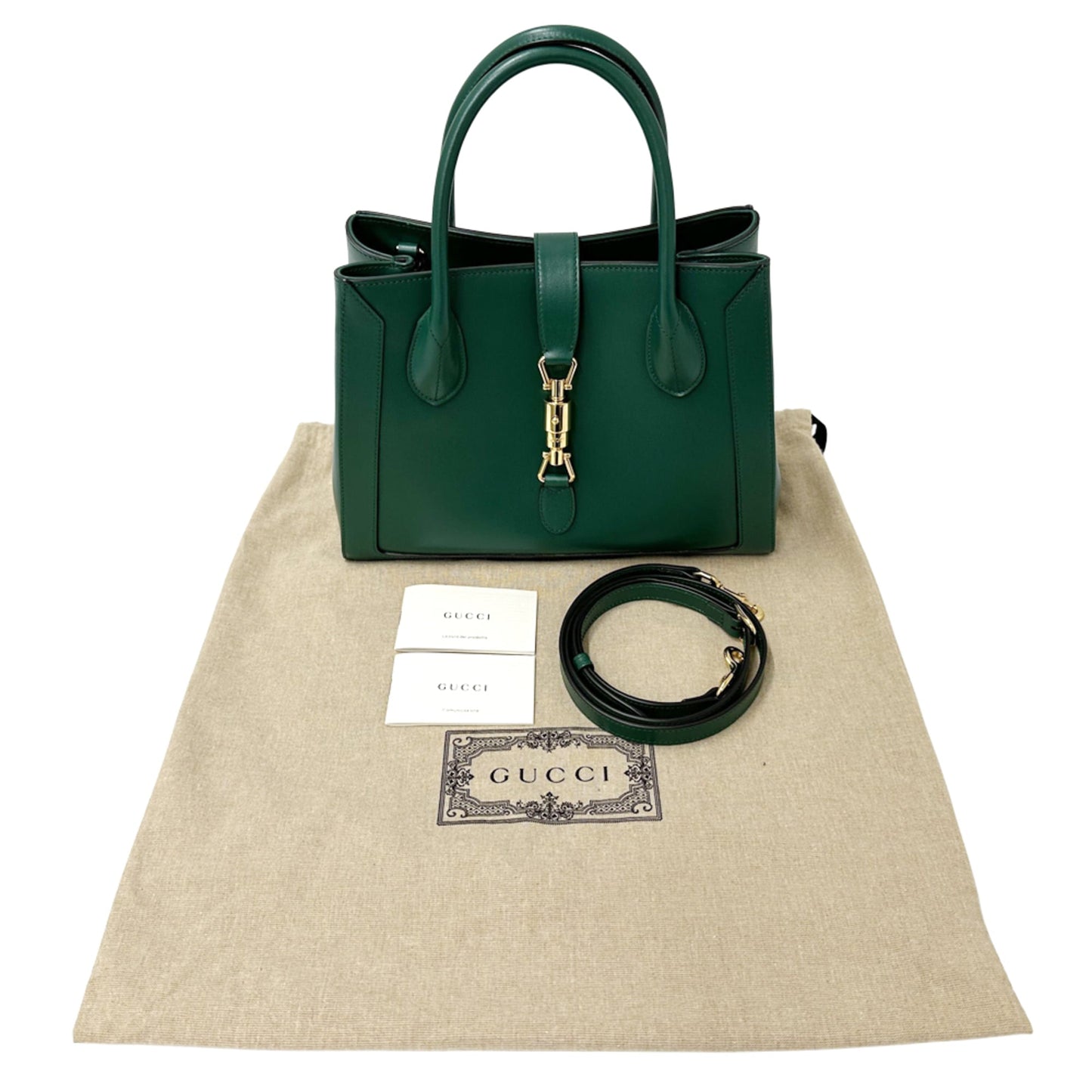 Gucci Green Leather Handbag Shoulder Bag ( )