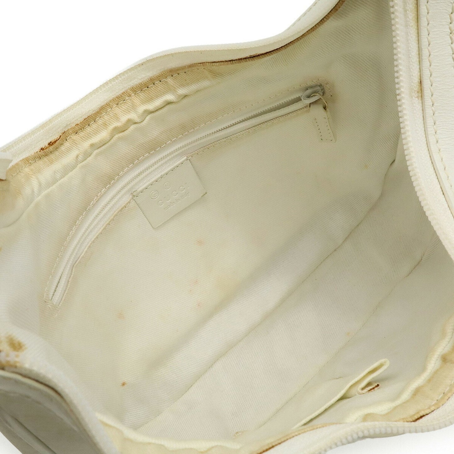 Gucci Navy White Pvc Leather Handbag Shoulder Bag ( )