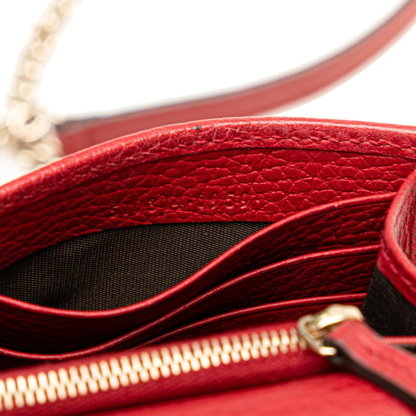 Gucci Red Color Leather Chain/Shoulder Wallet ( )