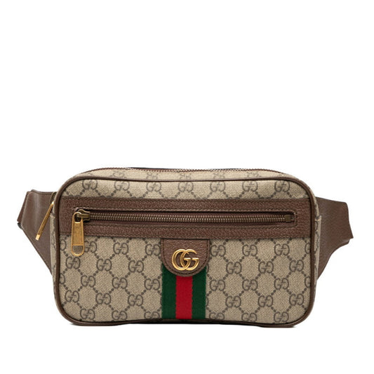 Gucci Beige Brown Pvc Leather Sling Bag ( )