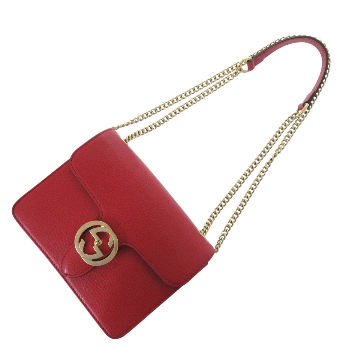 Gucci Red Color Leather Shoulder Bag ( )