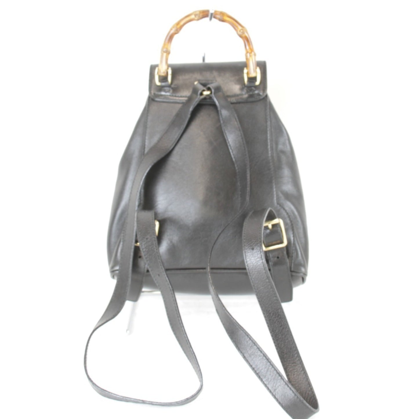 Gucci Black Bamboo Leather Backpack ( )
