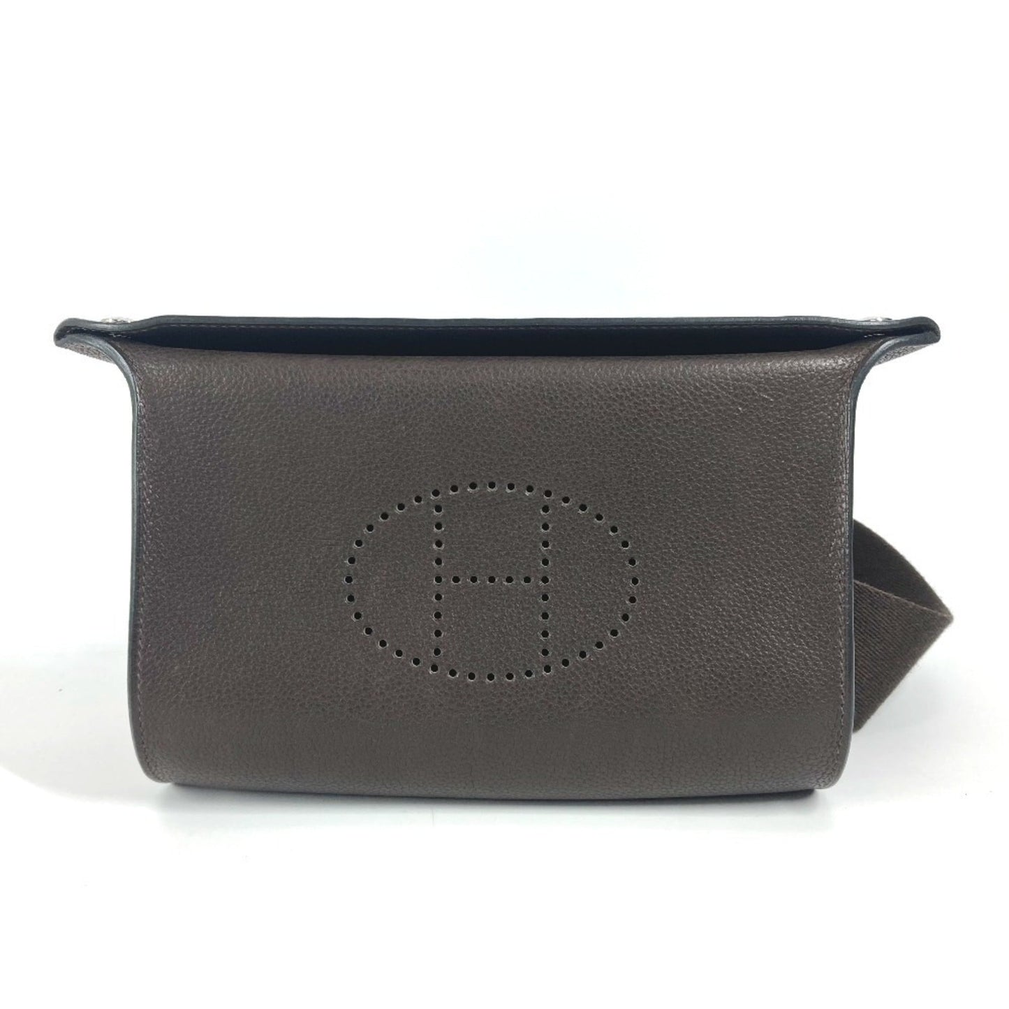 Hermes Dark Brown Togo Leather Pochette Shoulder Bag ( )