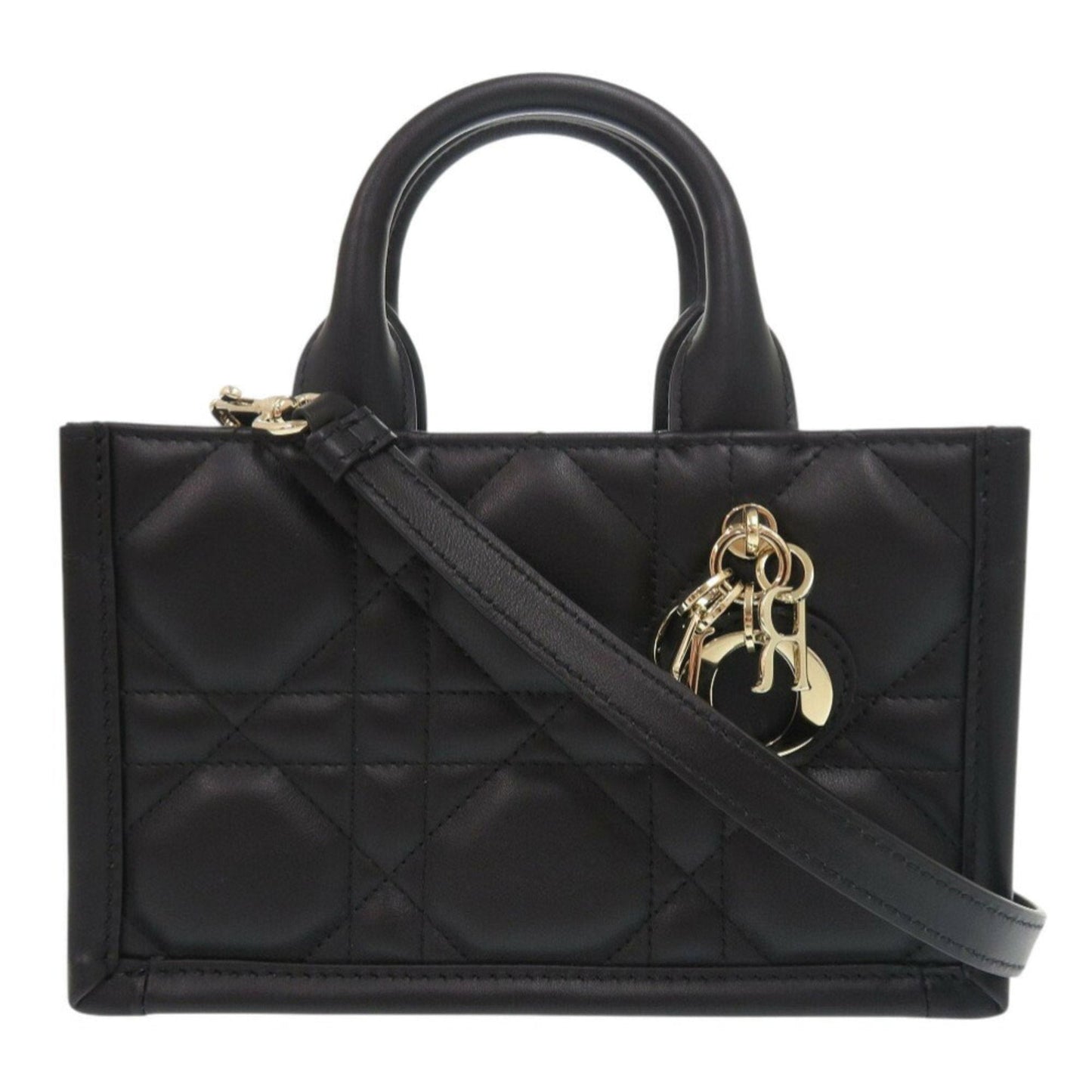 Christian Dior Black Leather Handbag Shoulder Bag ()
