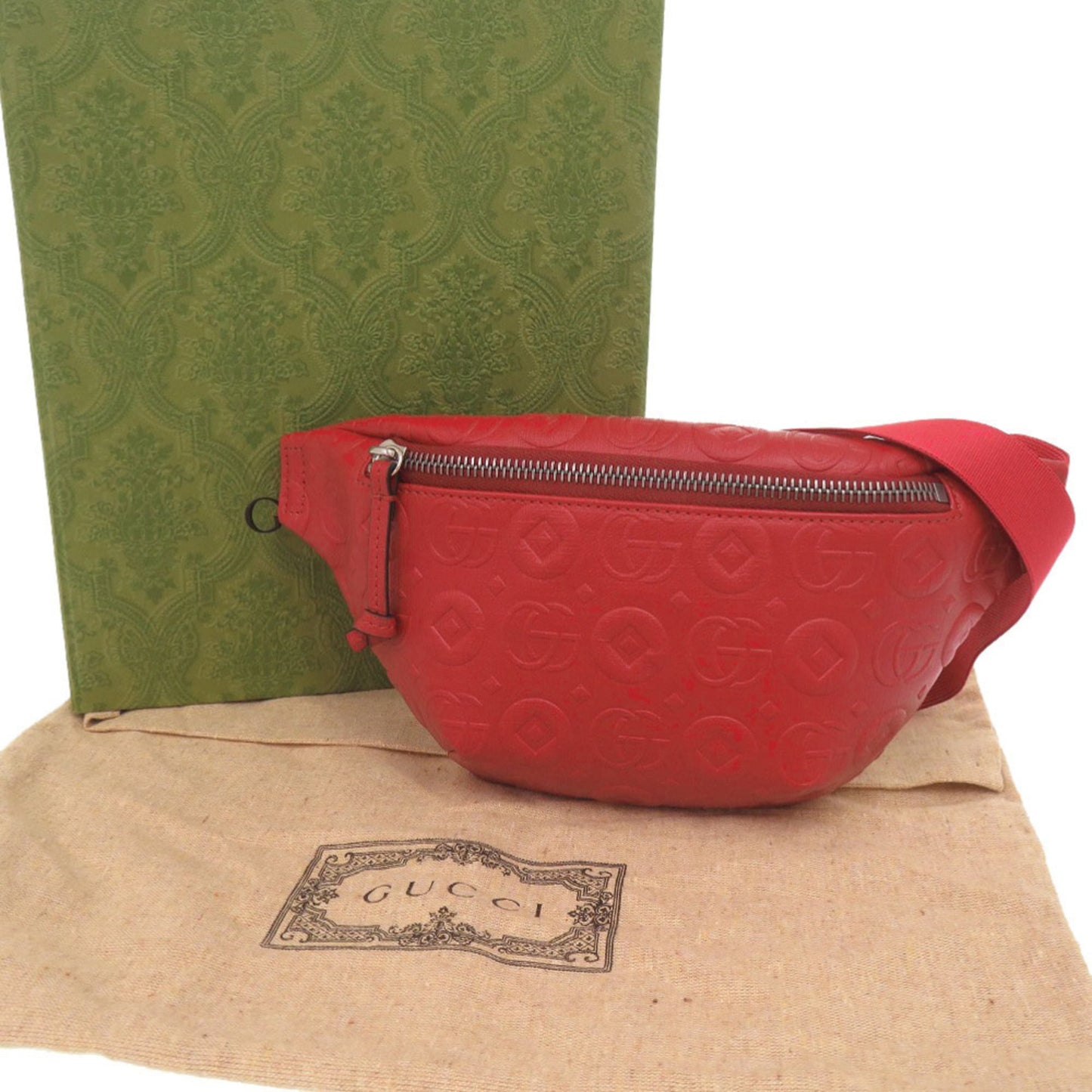 Gucci Red Color Leather Sling Bag ( )