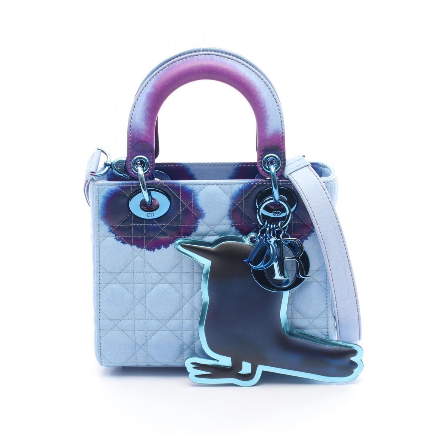 Christian Dior Blue Navy Purple Leather Handbag ()
