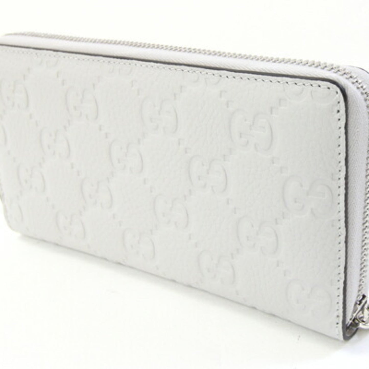 Gucci Light Gray Leather Long Wallet (Bi-Fold) ( )