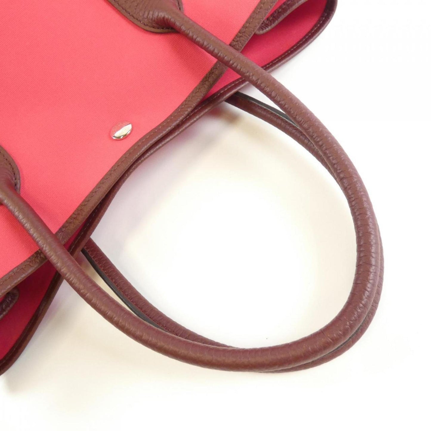 Hermes Bordeaux Pink Toile Officier Country Leather Handbag ( )