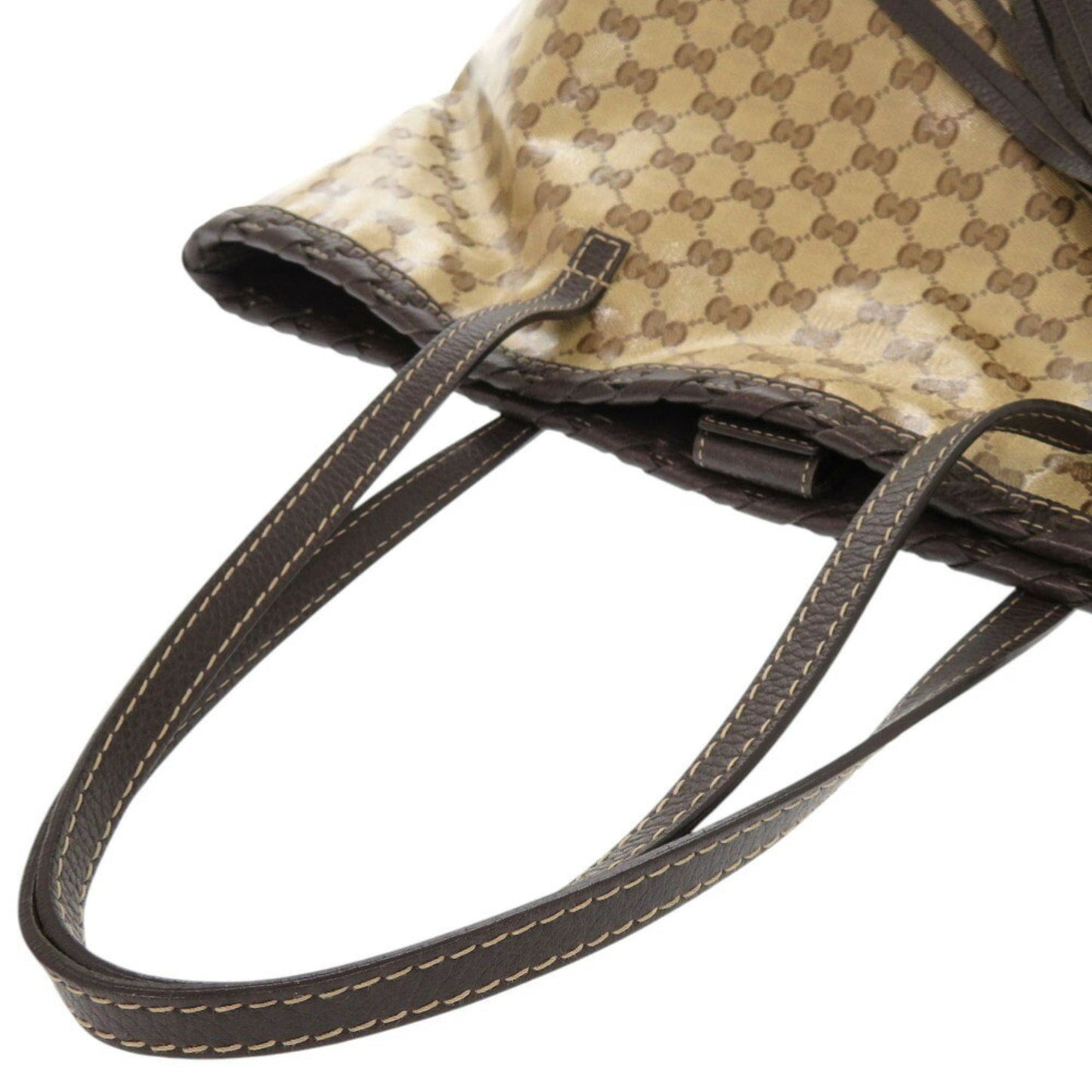 Gucci Beige Gg Crystal Leather Tote Bag ( )