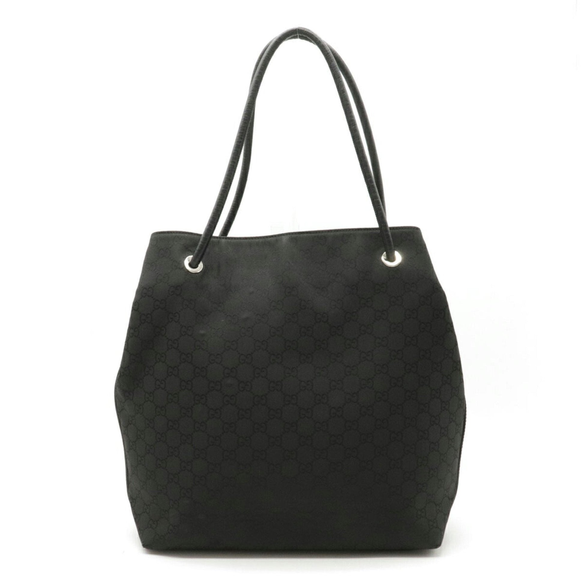 Gucci Black Leather Nylon Tote Style 2
