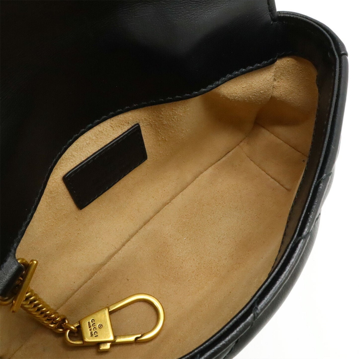 Gucci Gg Marmont Black Leather Pochette Shoulder Bag ( )