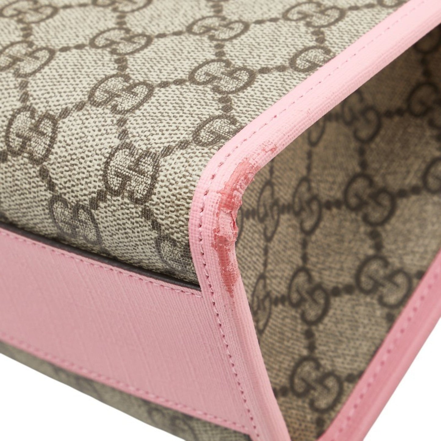 Gucci Beige Multi-Color Pink Pvc Leather Handbag Tote Bag ( )