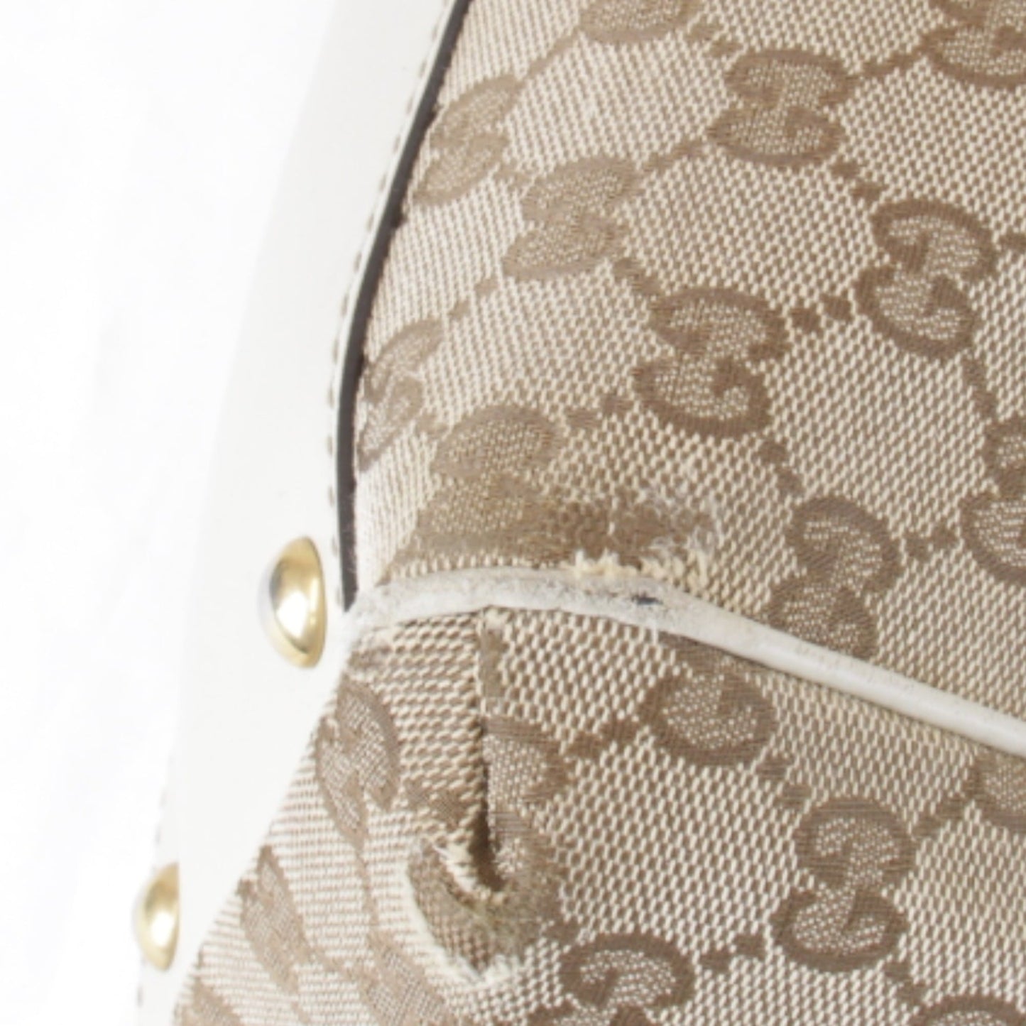 Gucci Gg Canvas Beige Gg Canvas Leather Handbag ( )