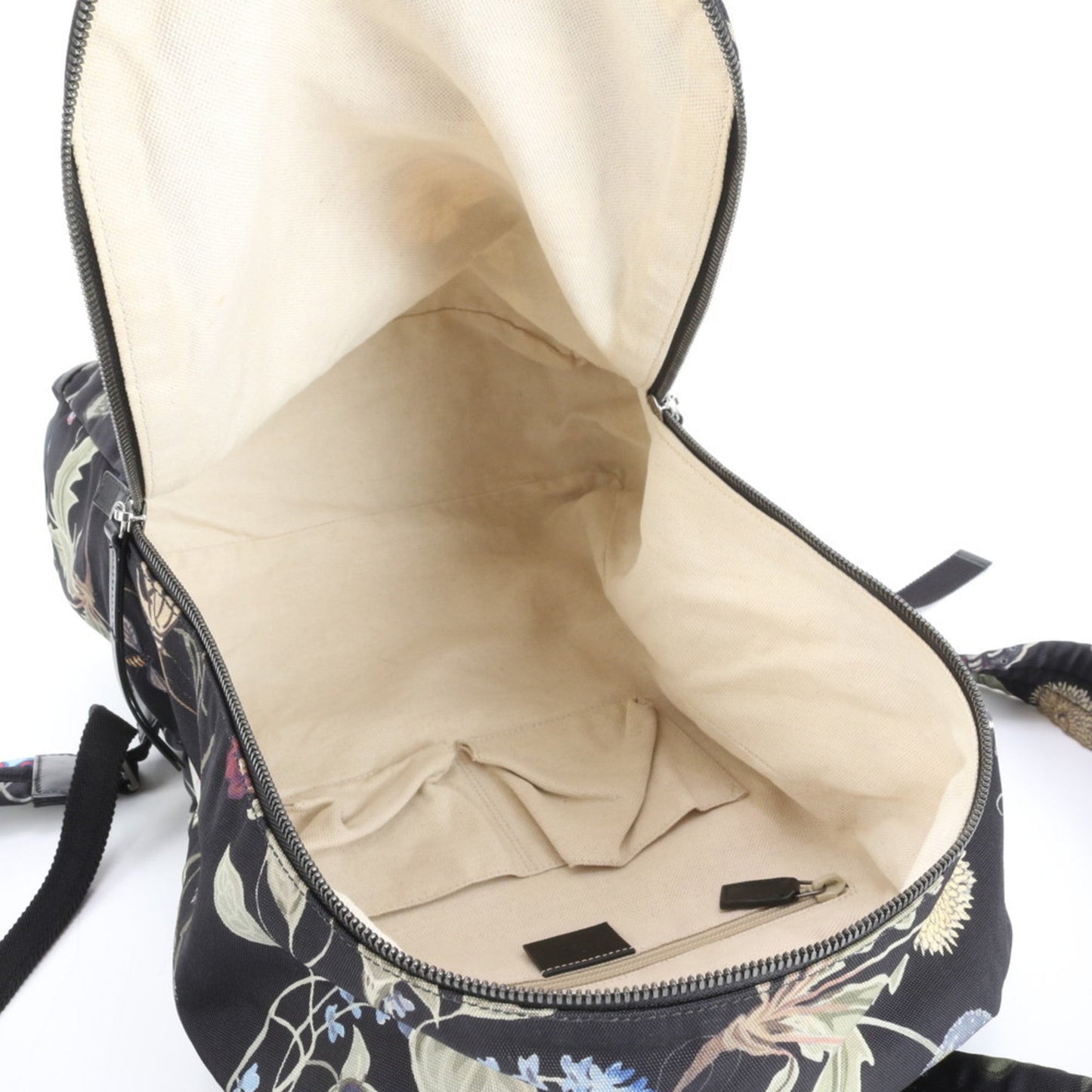 Gucci Black Leather Canvas Backpack Shoulder Bag ( )