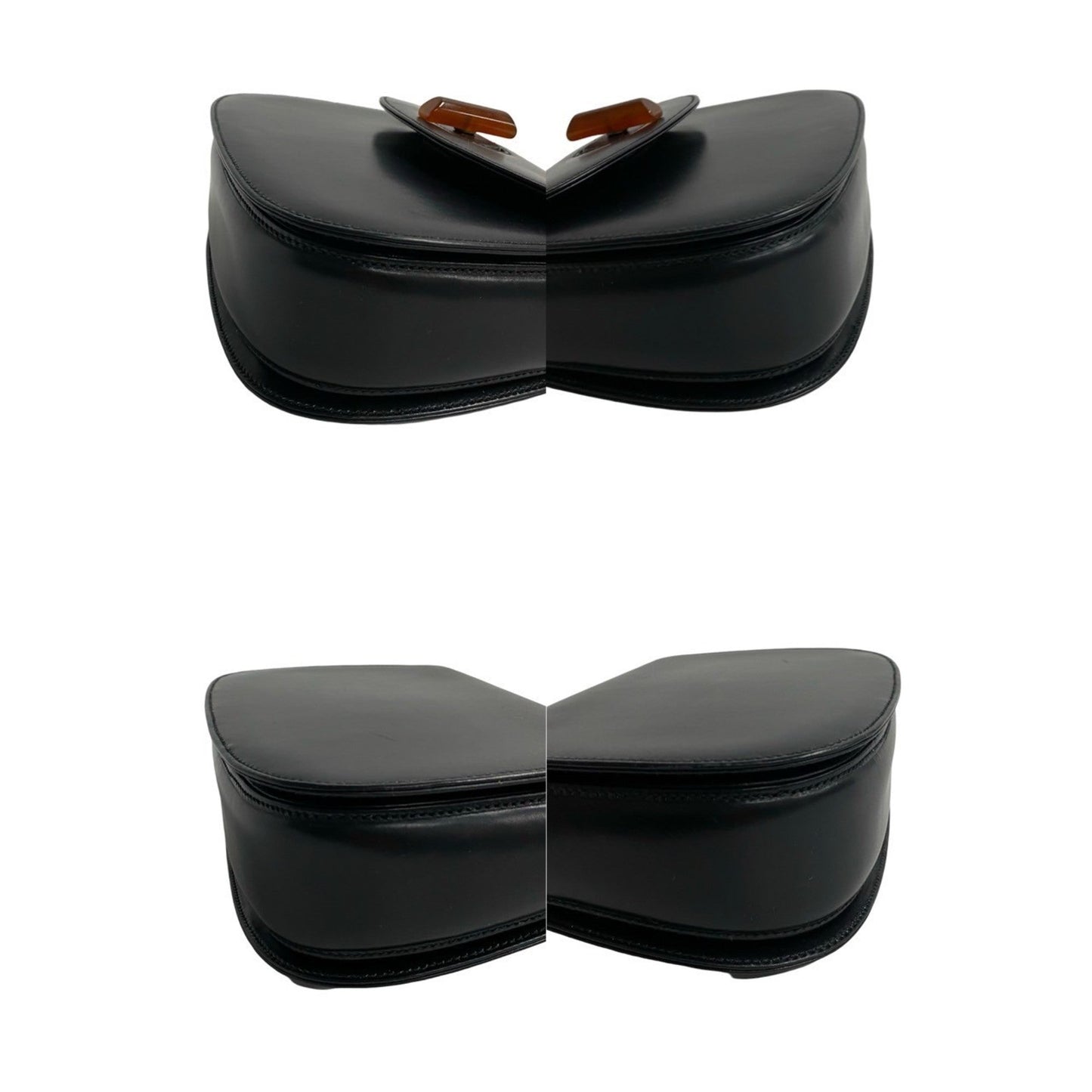 Gucci Black Leather Handbag Tote Bag ( )