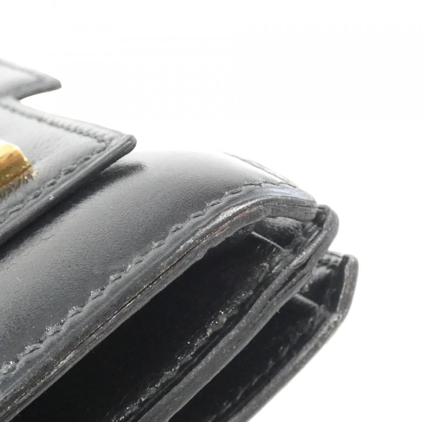Hermes Piano Black Box Calf Leather Handbag ( )