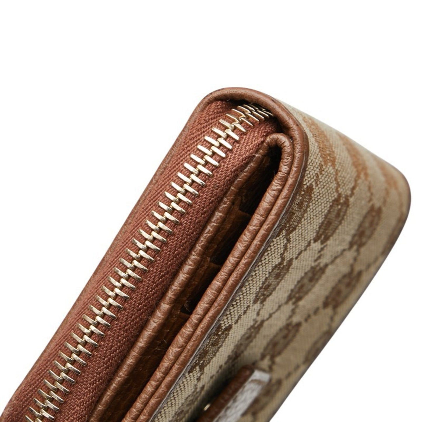 Gucci Beige Brown Canvas Leather Wallet (Bi-Fold) ( )