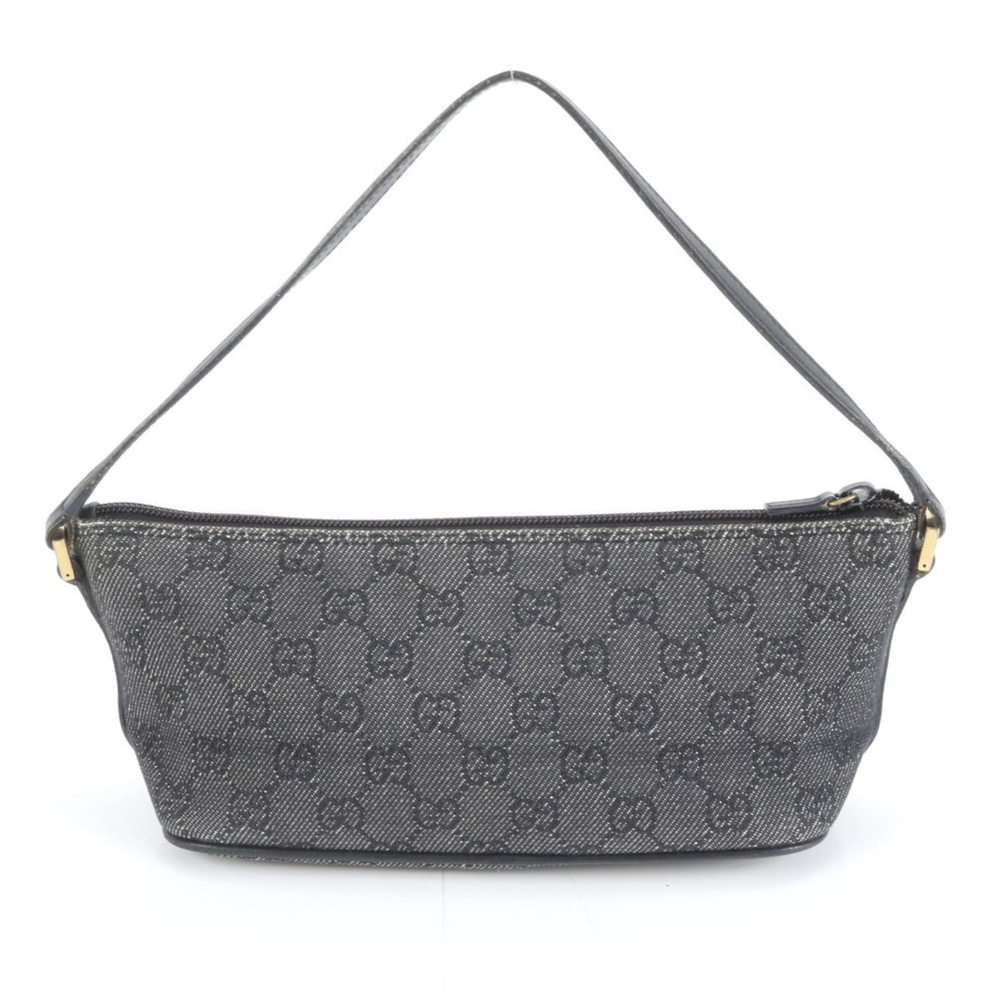 Gucci Black Leather Canvas Pouch Shoulder Bag ( )