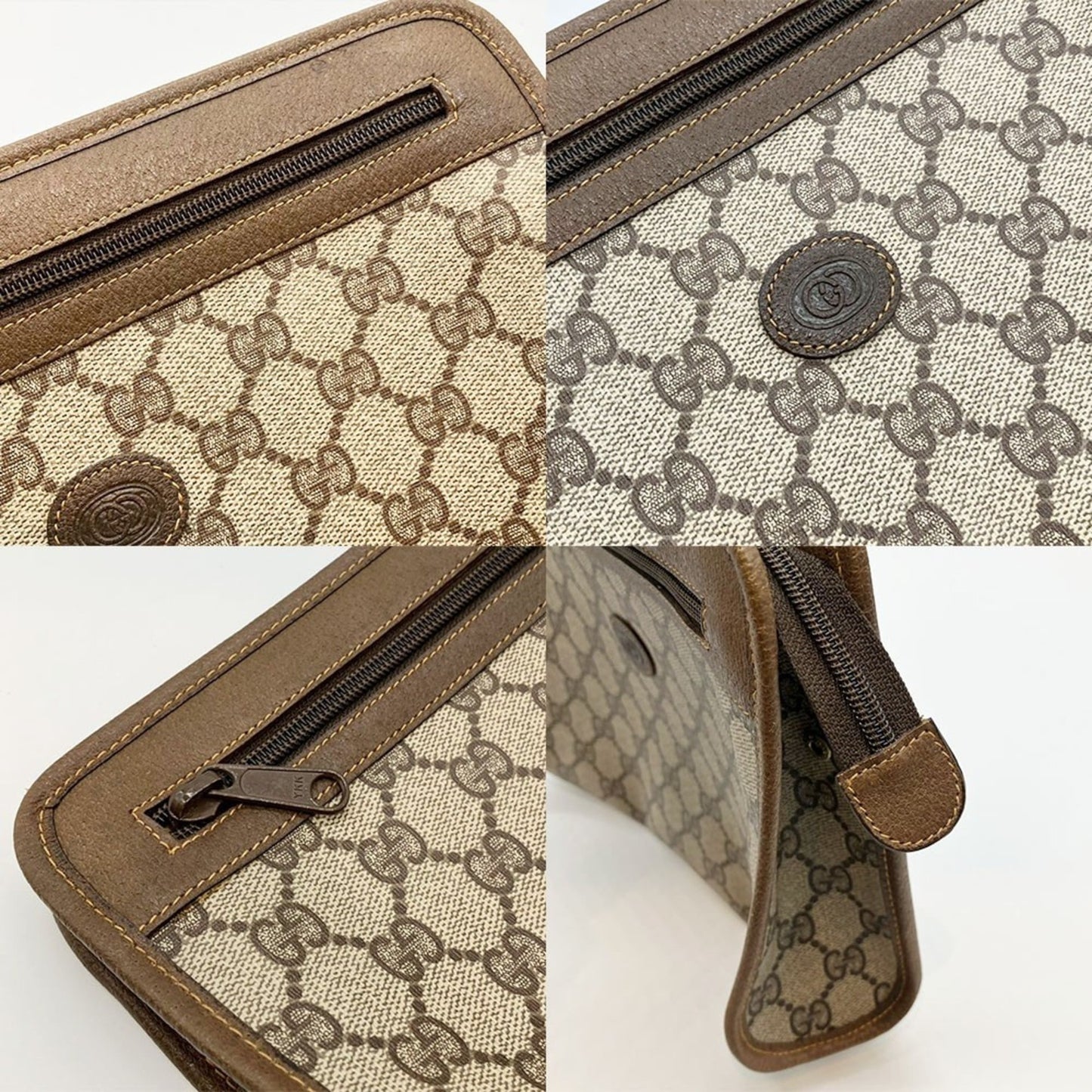 Gucci Brown Gg Plus Clutch Bag ( )