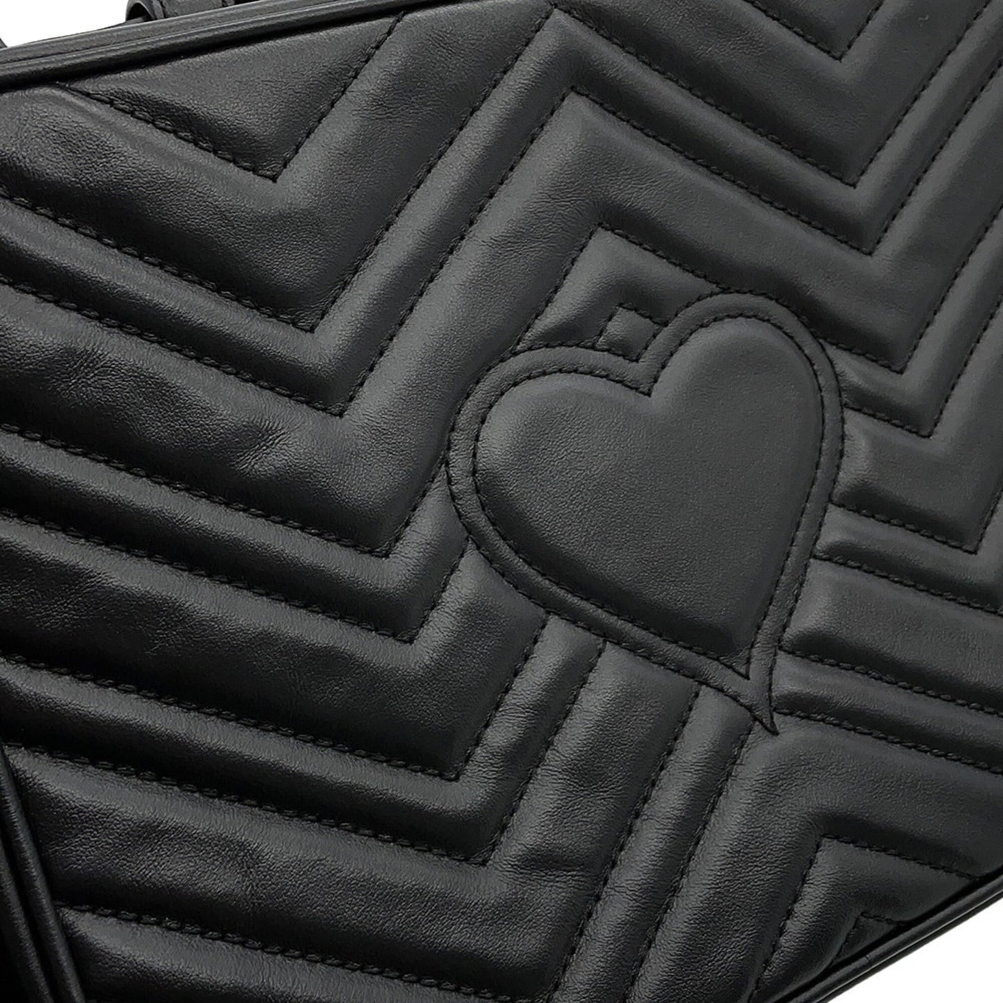 Gucci Gg Marmont Black Leather Handbag Shoulder Bag ( )