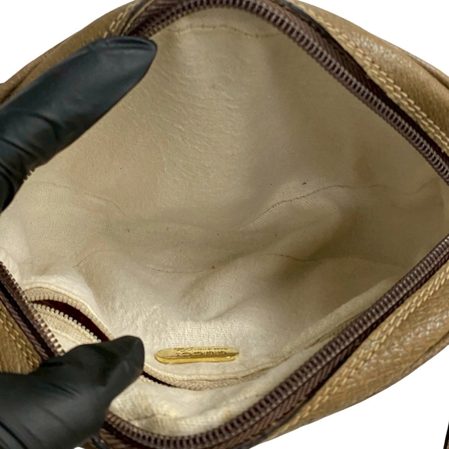 Gucci Brown Leather Pvc Pochette Shoulder Bag ( )