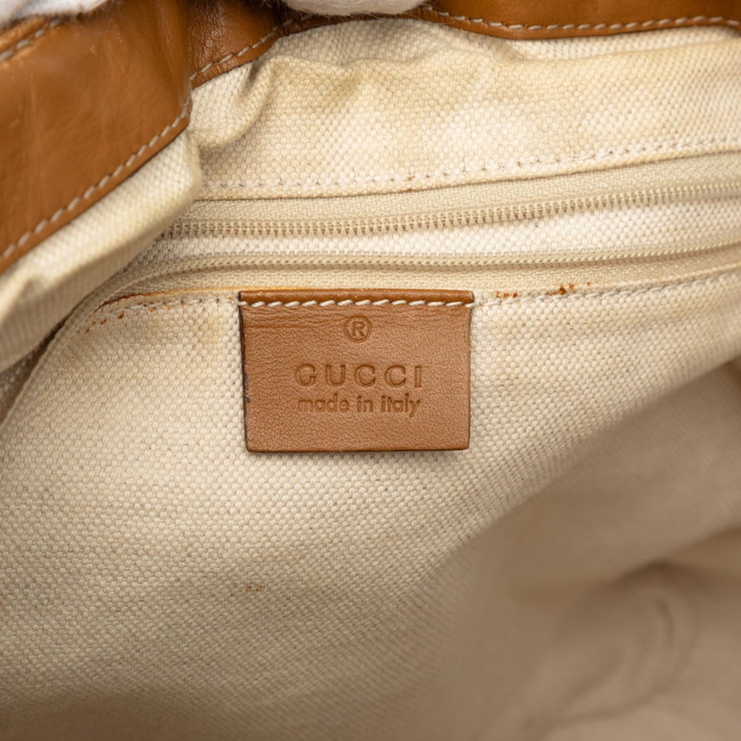 Gucci Beige Canvas Leather Handbag Shoulder Bag ( )