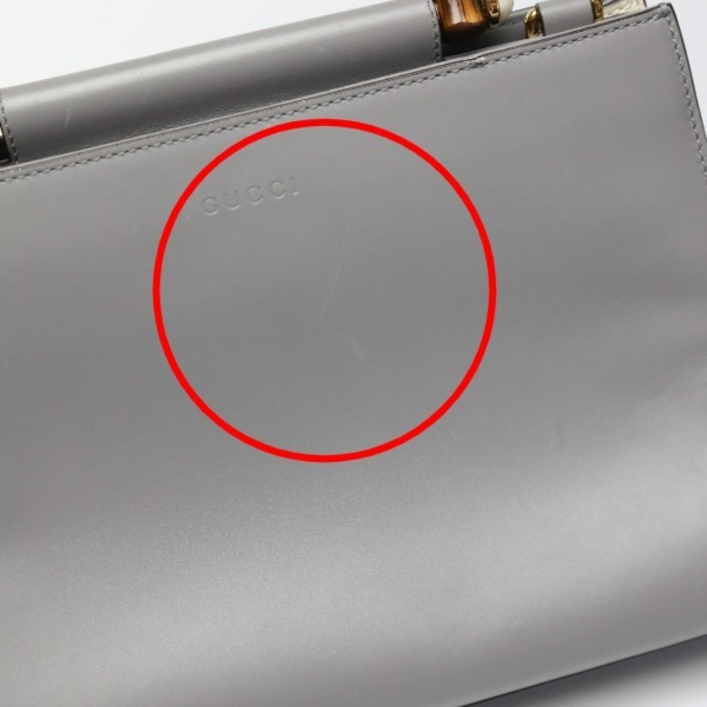Gucci Gray Bamboo Handbag ( )