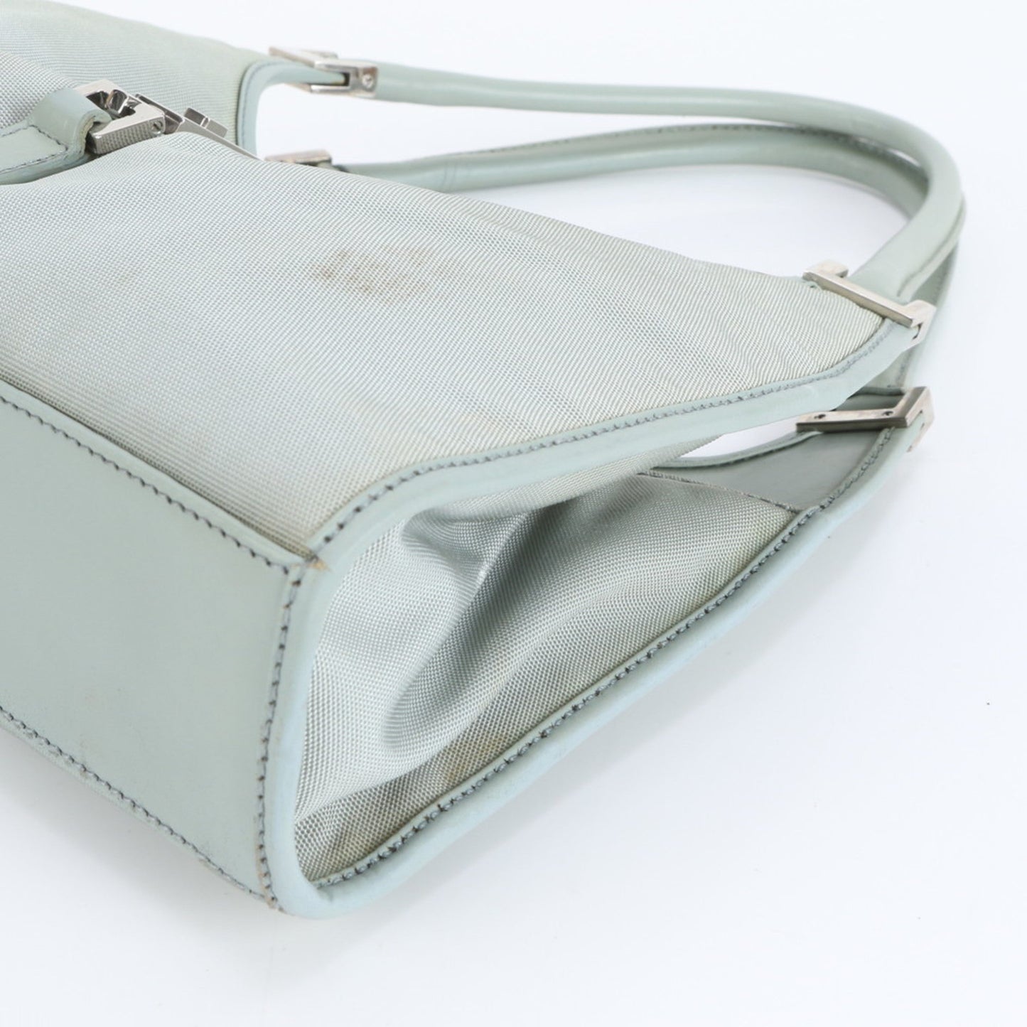 Gucci Green Leather Canvas Tote Bag ( )