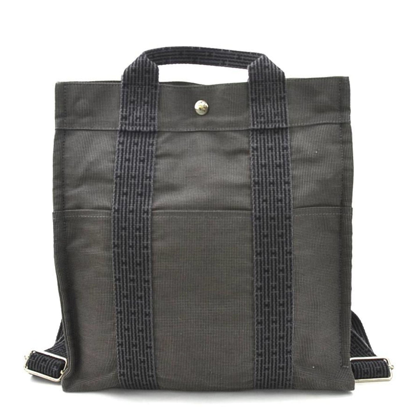 Hermes Dark Gray Canvas Backpack ( )