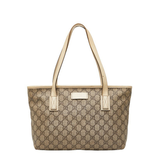 Gucci Beige Ivory Pvc Leather Handbag Tote Bag ( )
