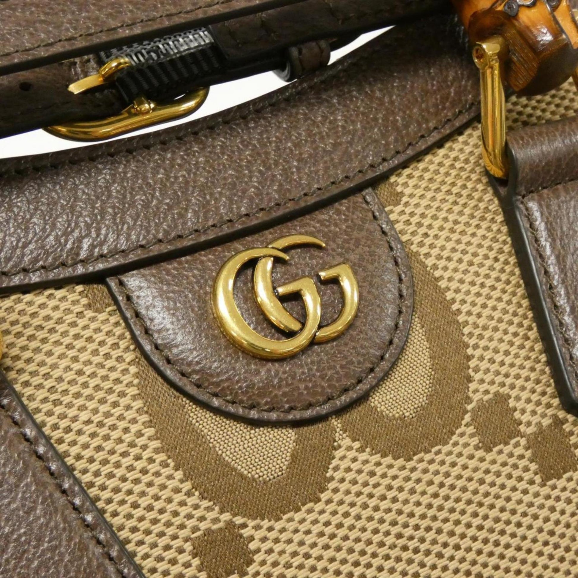Gucci Leather Canvas Handbag