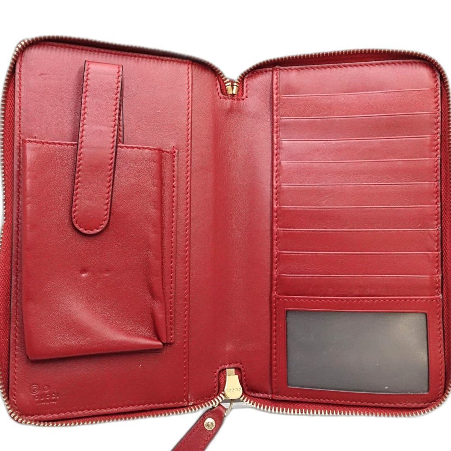 Gucci Red Color Leather Long Wallet (Bi-Fold) ( )