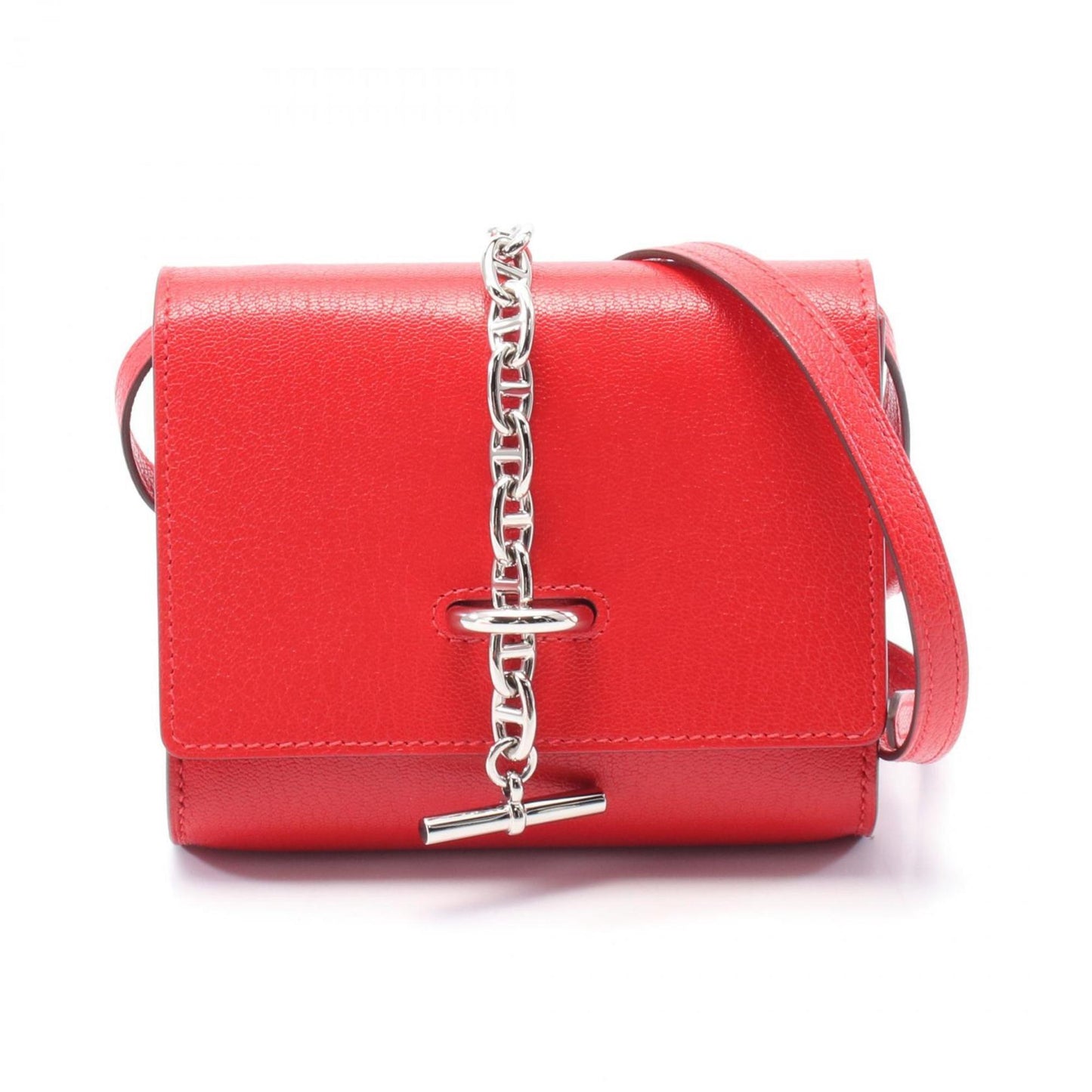 Hermes Red Color Chevre Leather Shoulder Bag ( )