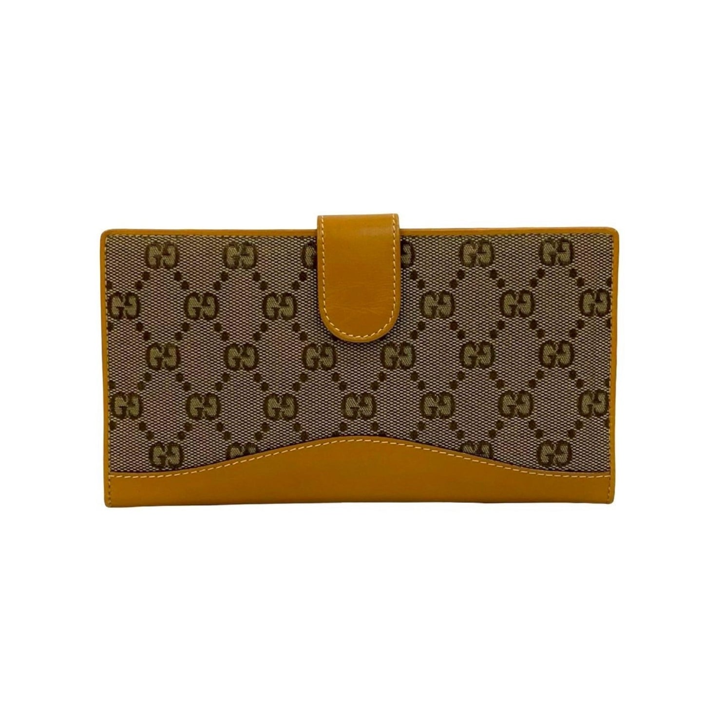 Gucci Beige Canvas Leather Long Wallet (Bi-Fold) ( )