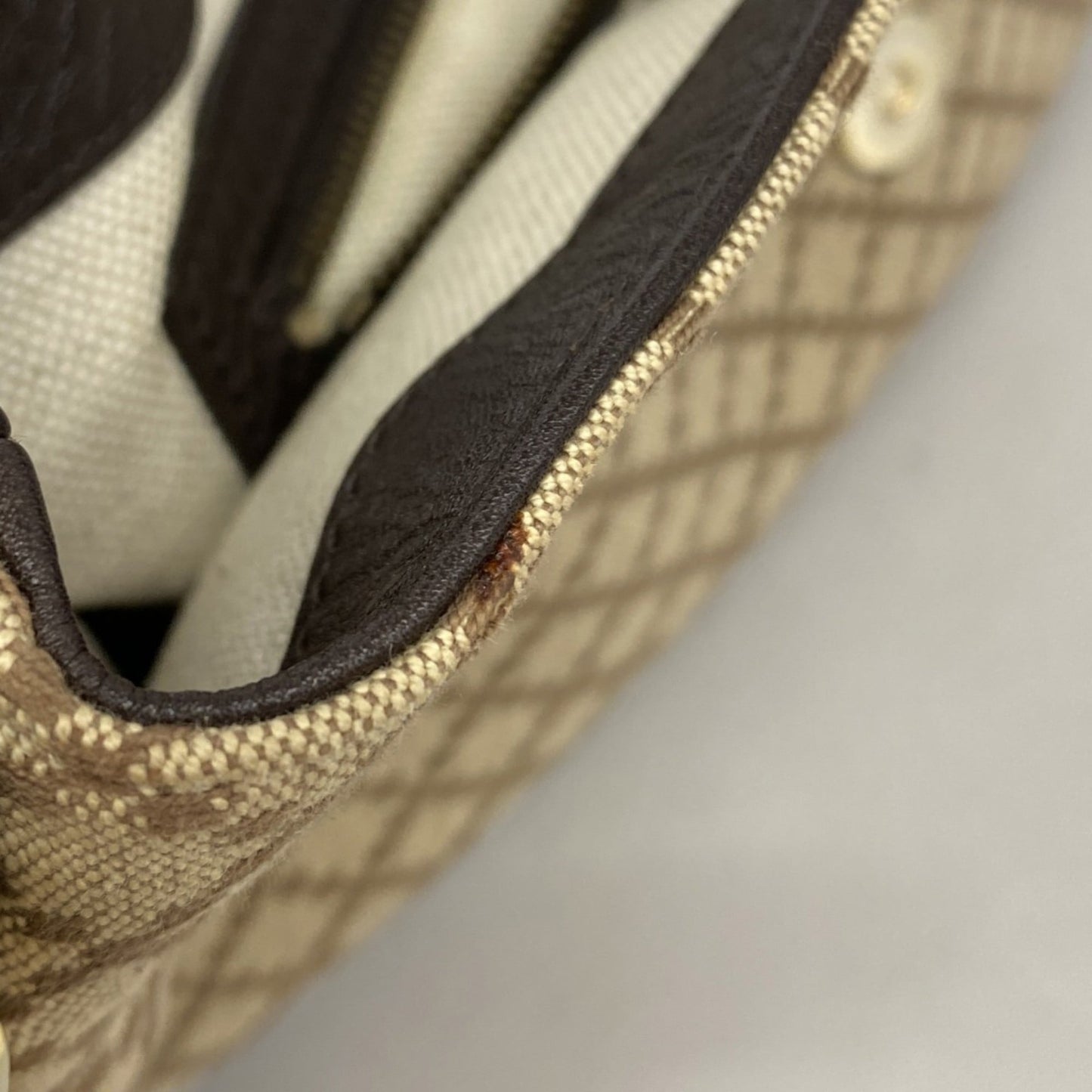 Gucci Brown Canvas Leather Shoulder Bag ( )