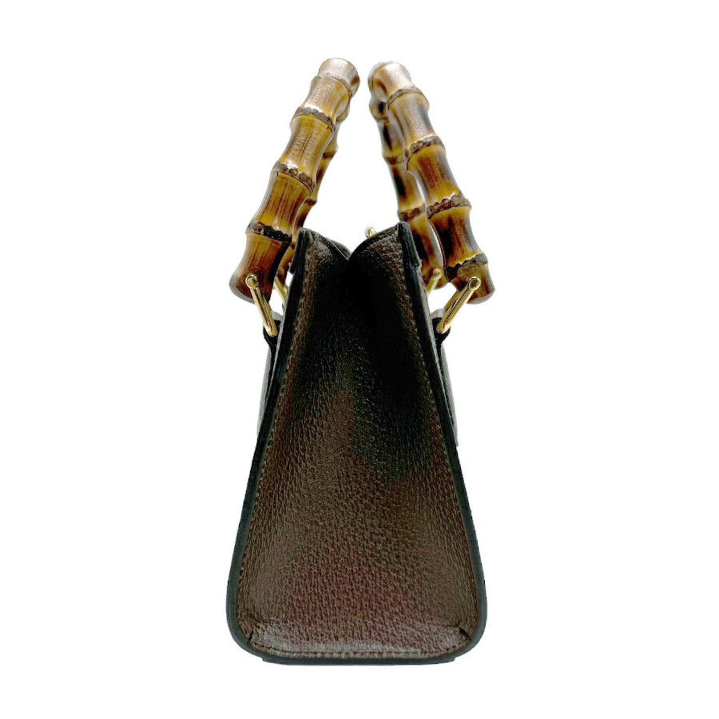 Gucci Brown Gg Canvas Leather Handbag Shoulder Bag Tote Bag ( )