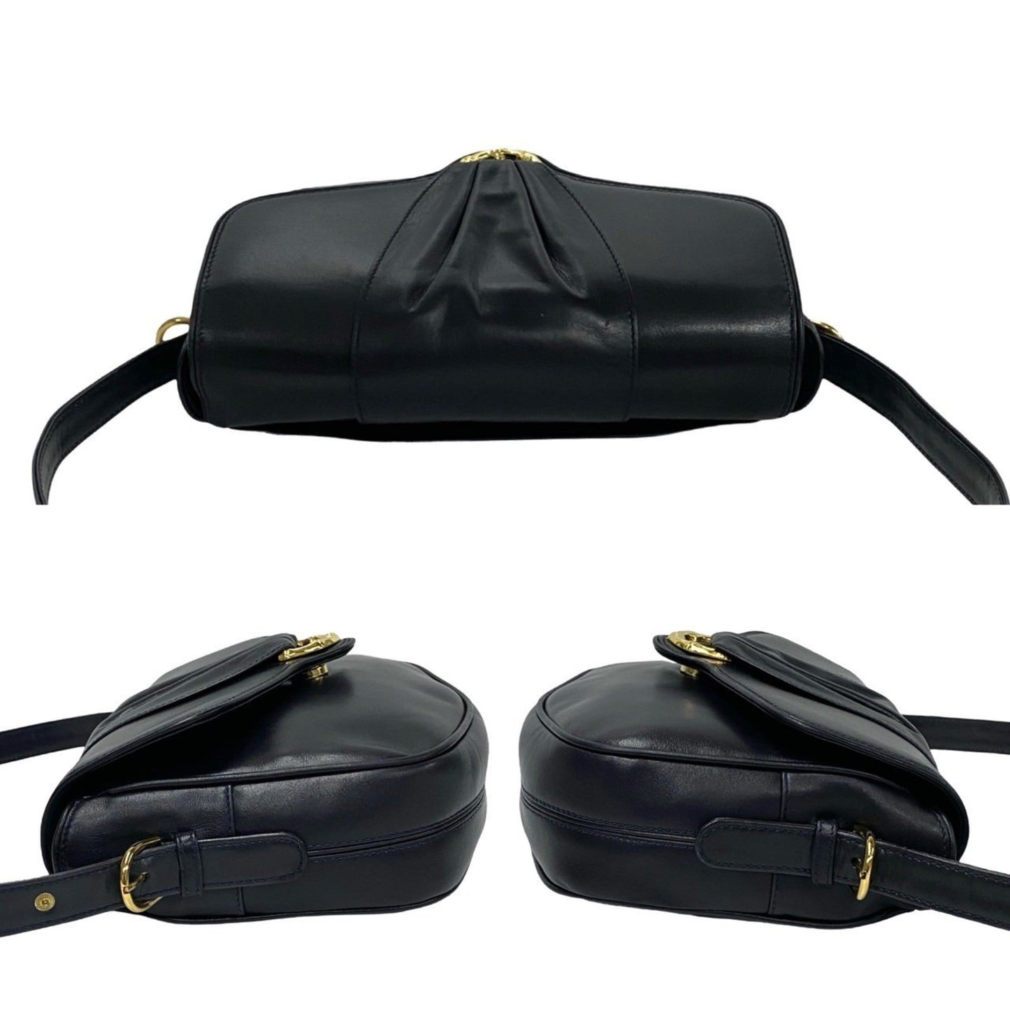 Gucci Black Leather Pochette Shoulder Bag ( )
