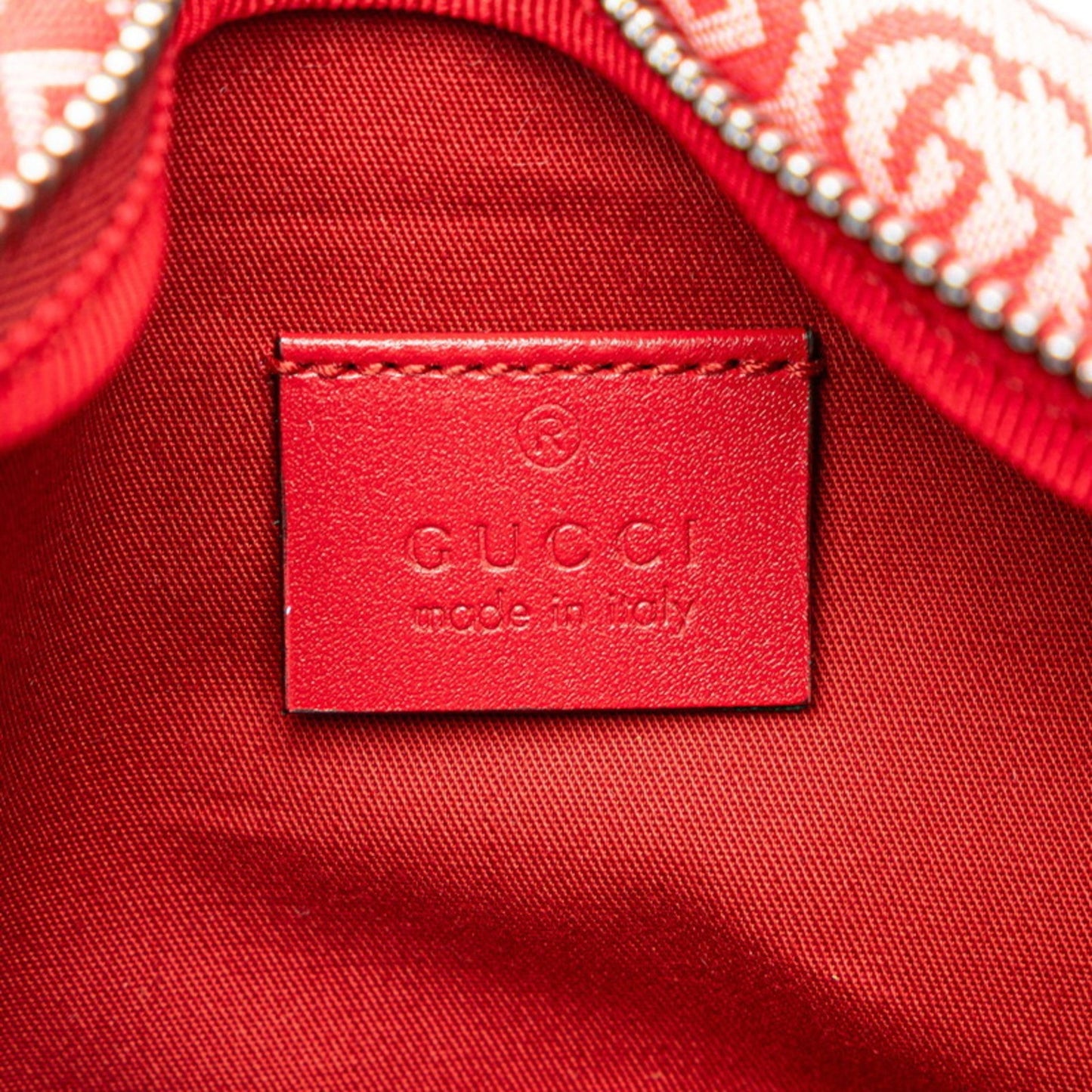 Gucci Red Color Canvas Leather Sling Bag ( )