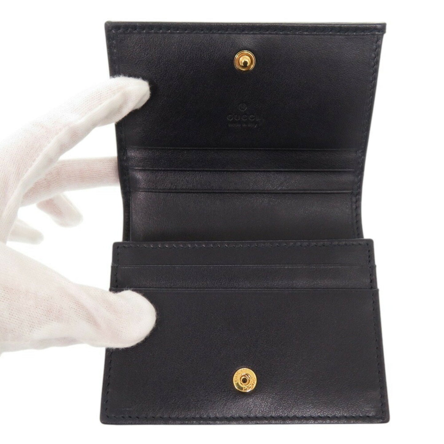 Gucci Beige Navy Canvas Leather Wallet (Bi-Fold) ( )