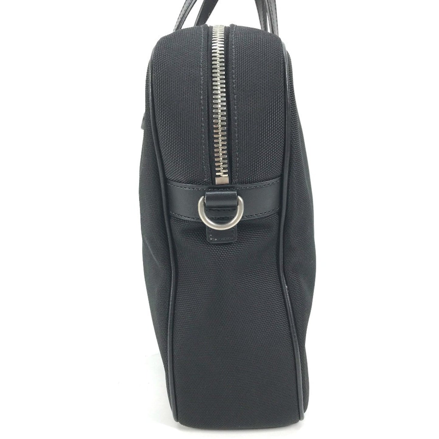 Gucci Black Leather Canvas Handbag Shoulder Bag Tote Bag ( )